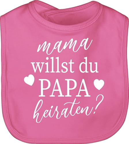 Lätzchen - Hochzeit - Mama willst du Papa heiraten - Wollen wir Papa heiraten Baby Daddy heiraten Willst du meinen Papa heiraten Heiratsantrag - Unisize - Pink - hochzeitsantrag mein latzchen von Shirtracer