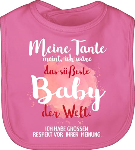 Lätzchen - Sprüche - Meine Tante meint, ich wäre das süßeste Baby der Welt - weiß - Unisize - Pink - lustige babysachen spruch kinderlatz babykleidung mit süßen sprüchen spruche von Shirtracer