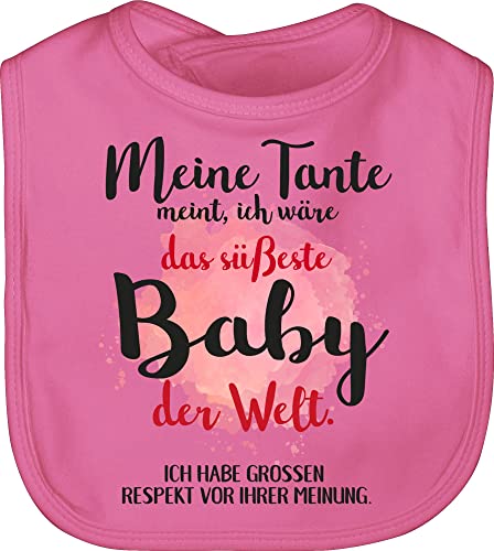 Lätzchen - Strampler Mädchen & Junge - Meine Tante meint, ich wäre das süßeste Baby der Welt. - Unisize - Pink - sachen lustige babysachen sprüche aunt kinderlatz klamotten spruch von Shirtracer