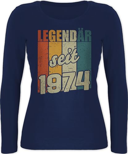 Shirtracer Langarmshirt Damen - 50. Geburtstag - Legendär seit 1974 - M - Marineblau - 50 Geschenk zum 50ste Geschenke fuffzich .Geburtstag Geschenke+für+50+Geburtstag Geschenk+50+Geburtstag Jahre von Shirtracer