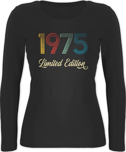 Langarmshirt Damen - 50. Geburtstag - Limited Edition 1975 - M - Schwarz - 50 lang arm Shirt Geschenke 1974 50.Geburtstag 1972 Longsleeve 50er Langarm (50) zum 50iger Jahre fünfzig 50-Geburtstag von Shirtracer