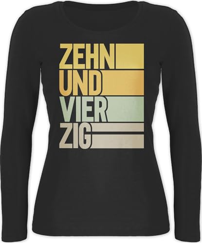 Langarmshirt Damen - 50. Geburtstag - Zehnundvierzig - L - Schwarz - Geschenke 1974 50 Shirt 50.Geburtstag Longsleeve 50er (50) 50iger fünfzig 50-Geburtstag 50th 50.Geburstag 50igster 50ger von Shirtracer