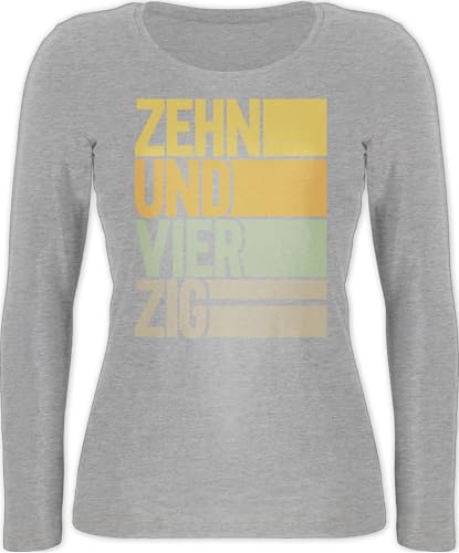 Langarmshirt Damen - 50. Geburtstag - Zehnundvierzig - XL - Grau meliert - Geschenke 1974 50 Shirt 50.Geburtstag Longsleeve 50er (50) 50iger fünfzig 50-Geburtstag 50th 50.Geburstag 50igster 50ger von Shirtracer