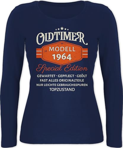 Langarmshirt Damen - 60. Geburtstag - Oldtimer 1964 Modell Special Edition Original - S - Marineblau - geburtstagsgeschenk zum 60 geschenk geschenke geschenke. 60te spaßgeschenk geb. 60'igsten von Shirtracer