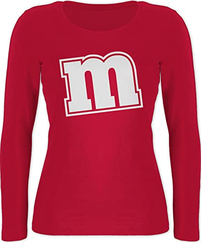 Langarmshirt Damen - & Fasching - M&M Motiv Karneval I M und M I Fastnacht I Fasnacht I Fasnet - S - Rot - Oberteil Karnevals t Shirt Faschings mm Shirts faschingsshirt fassenacht MMS Langarm von Shirtracer