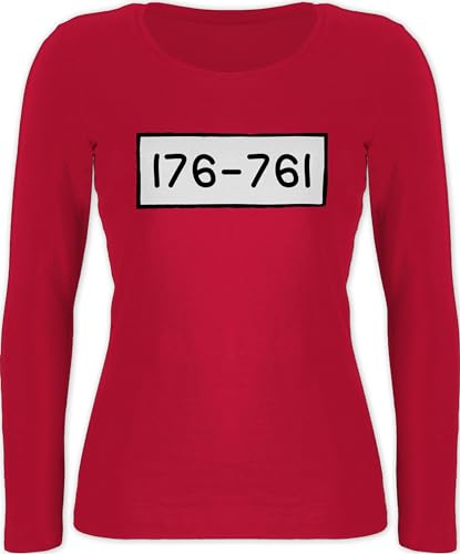 Langarmshirt Damen - Karneval & Fasching - Panzerknacker Nummern I Panzerknacker Kostüm Fastnacht I Fasnacht I Fasnet - XXL - Rot - Karnevals t Shirt Faschings Oberteil faschingsshirt fassenacht von Shirtracer