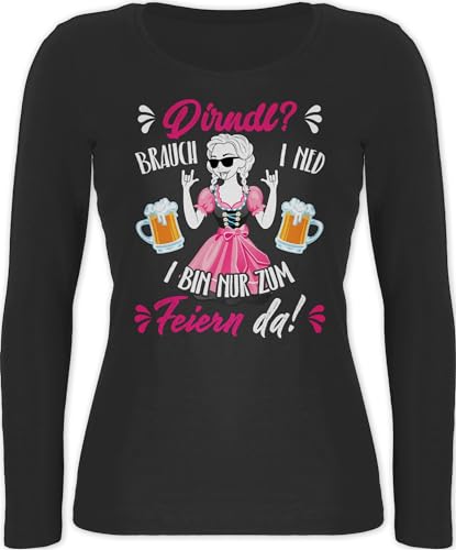 Shirtracer Langarmshirt Damen - Kompatibel mit Oktoberfest - Dirndl Ersatz Dirndl Spruch - XL - Schwarz - trachtentshirts Bavarian Bayerisches Oberteil Frau bayerisch Langarm trachtenshirt Trachten von Shirtracer