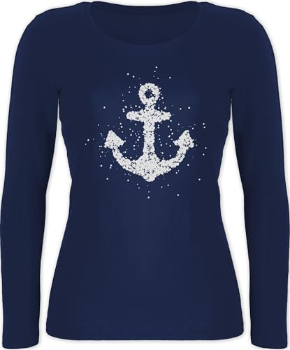 Langarmshirt Damen - Kunst - Anker Matrosen Nordsee Maritime Ostsee Ankerliebe - M - Marineblau - Shirt maritim Langarm yogashirth lang Art ankern Shirts Tshirt mit maritimer Oberteil t-Shirts für Langarmshirt Damen - Kunst - Anker Matrosen Nordsee Maritime Ostsee Ankerliebe - M - Marineblau - Shirt maritim Langarm yogashirth lang Art ankern Shirts Tshirt mit maritimer Oberteil t-Shirts für von Shirtracer