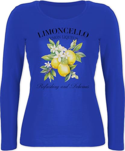 Shirtracer Langarmshirt Damen - Party & Alkohol - Limoncello Refreshing and Delicious I Limoncello Geschenk Limoncello Liebhaber - XL - Blau - für ausschenker Sauf Zitrone Outfit Alki Zitronen Saufen von Shirtracer