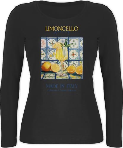 Langarmshirt Damen - Party & Alkohol - Limoncello Spritz | Italien-Fans | Zitronenlikör | Italienischer Likör - M - Schwarz - lemoncello Shirt Langarm für ausschenker Sauf Longsleeve Outfit Alki von Shirtracer