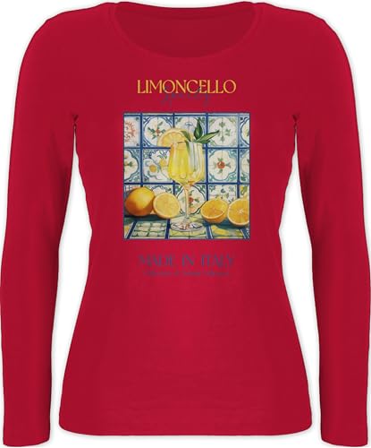Langarmshirt Damen - Party & Alkohol - Limoncello Spritz | Italien-Fans | Zitronenlikör | Italienischer Likör - XXL - Rot - lemoncello Shirt Langarm für ausschenker Sauf Longsleeve Outfit Alki von Shirtracer
