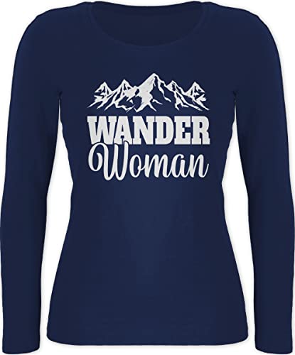 Langarmshirt Damen - Wander Woman - XXL - Marineblau - wandern Langarm bergliebhaber Shirt für Wanderer Longsleeve der. Berg sprüche wanderwoman wanderwoman, Berge wanderwomen Statement von Shirtracer