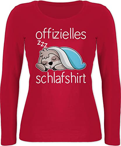 Langarmshirt Damen - Sprüche Statement - Offizielles Schlafshirt mit Faultier - weiß - XL - Rot - Langarm-Schlafshirt für Shirt Langarm Oberteil t-Shirt Schlaf lustige schlafshirts Statements von Shirtracer