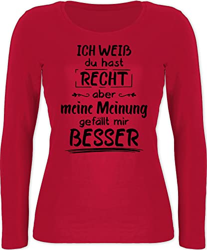 Langarmshirt Damen - Sprüche Statement mit Spruch - Meine Meinung gefällt Mir Besser - XL - Rot - sprüchen Sarkasmus Langarm Shirt Tshirt lustige spruche du hast recht Shirts lustig t witzige von Shirtracer