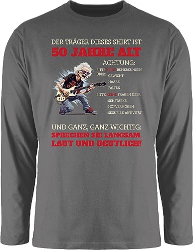Langarmshirt Herren Langarm - 50. Geburtstag - Alter Sack 50 - Der Träger Dieses Shirt ist 50 Jahre - L - Dunkelgrau - männergeschenke zum Geschenk 50.Geburtstag Shirts t männer 50er t-Shirt (50) von Shirtracer