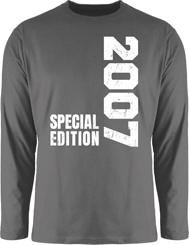 Langarmshirt Herren Langarm Shirt - 18. Geburtstag - Special Edition 2007 - L - Dunkelgrau - Geschenke für 18 jährige volljährig 2005 Birthday 18ten 2004 zum 18.Geburtstag 18-Geburtstag von Shirtracer