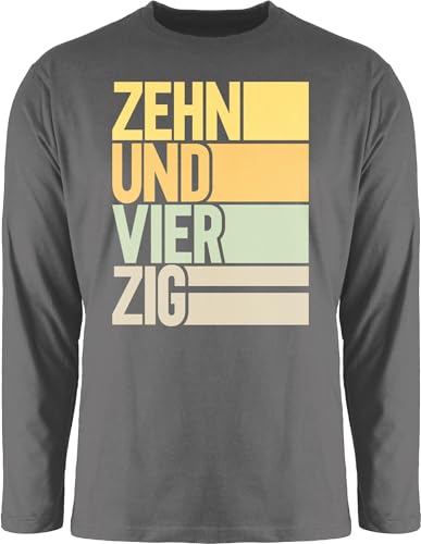 Langarmshirt Herren Langarm Shirt - 50. Geburtstag - Zehnundvierzig - L - Dunkelgrau - Geschenk zum 50 Shirts Jahre 50.Geburtstag t männer 50er t-Shirt (50) Bekleidung 50iger männergeschenke von Shirtracer