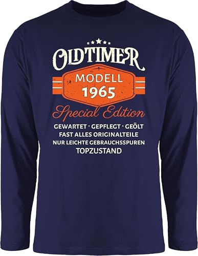 Langarmshirt Herren Langarm Shirt - 60. Geburtstag - Oldtimer 1965 Modell Special Edition Original - L - Navy Blau - Geschenke für 60 jährigen Mann 60.Geburtstag 1964 Longsleeve t-Shirt von Shirtracer