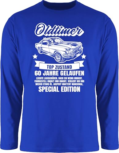 Langarmshirt Herren Langarm Shirt - 60. Geburtstag - Oldtimer 60 Jahre - XL - Royalblau - männer ab t-Shirt Mann 60.Geburtstag überraschung zum Tshirt Geschenke 60-Geburtstag für jährigen von Shirtracer
