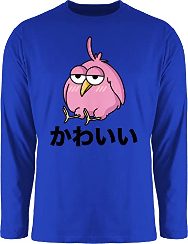Langarmshirt Herren Langarm Shirt - Anime Geschenke - Süßer Kawaii Vogel - rosa - 3XL - Royalblau - Geschenk+Anime von Shirtracer