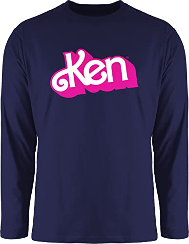 Langarmshirt Herren Langarm Shirt - Barbie - Ken Logo - XXL - Navy Blau von Shirtracer