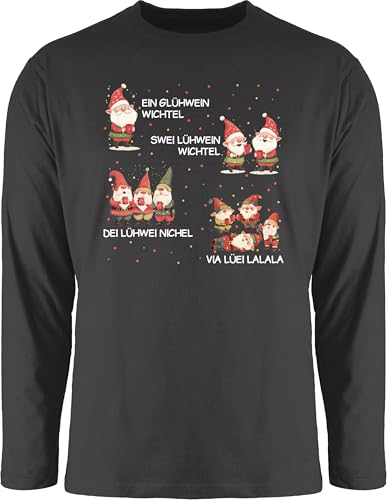 Langarmshirt Herren Langarm Shirt - EIN Glühwein Swei Glühwein | Wichtel | EIN Glühwein Zwei Glühwein | Weihnachten | Wichtelgeschenk lustig | Elfe I Weihnachtsmarkt | Weihnachtsmotiv I von Shirtracer