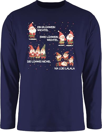 Langarmshirt Herren Langarm Shirt - EIN Glühwein Swei Glühwein | Wichtel | EIN Glühwein Zwei Glühwein | Weihnachten | Wichtelgeschenk lustig | Elfe I Weihnachtsmarkt | Weihnachtsmotiv I von Shirtracer
