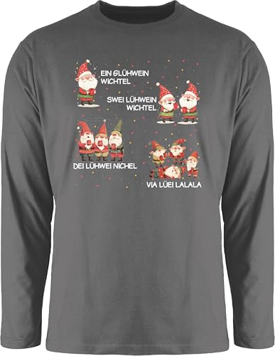 Langarmshirt Herren Langarm Shirt - EIN Glühwein Swei Glühwein | Wichtel | EIN Glühwein Zwei Glühwein | Weihnachten | Wichtelgeschenk lustig | Elfe I Weihnachtsmarkt | Weihnachtsmotiv I von Shirtracer