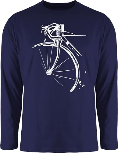 Langarmshirt Herren Langarm Shirt - Bekleidung Radsport - Fahrrad Rennrad - 3XL - Navy Blau - Radfahrer Geschenk fahrradmotiv fahrradbegeisterte fahrradliebhaber Cycle fahrradgeschenke Rad von Shirtracer