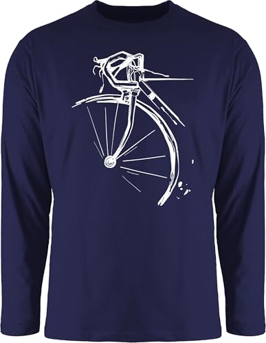 Langarmshirt Herren Langarm Shirt - Bekleidung Radsport - Fahrrad Geschenk Rennrad I Radfahren Geschenk - XXL - Navy Blau - fahrradshirt Radsport-Bekleidung Bike Rad Tshirt Radfahrer Mann t Fahrrad- von Shirtracer
