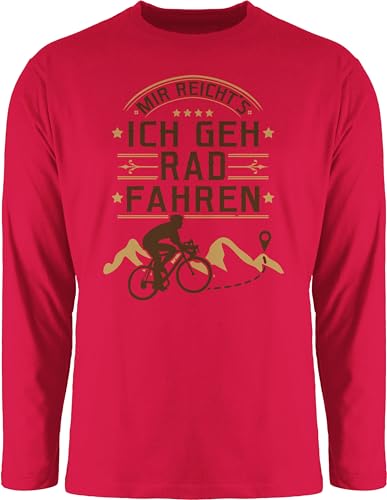 Langarmshirt Herren Langarm Shirt - Eishockey - Mir reicht's Rad Fahren - 3XL - Rot - Geschenk MTB t radfahr Fahrradfahrer fahr von Shirtracer