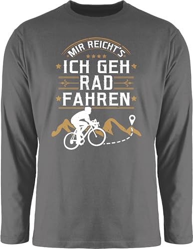 Langarmshirt Herren Langarm Shirt - Fahrrad Bekleidung Radsport - Mir reicht's ich GEH Rad Fahren - M - Dunkelgrau - Radfahren Geschenk Geschenke für Radfahrer fahrrädern fahrradliebhaber Fahrrad- von Shirtracer