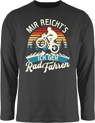 Langarmshirt Herren Langarm Shirt - Radsport - Mir reicht's ich GEH Rad Fahren - Vintage - weiß - L - Schwarz - rennrad Fahrrad Fahrradfahrer Tshirt Radfahrer für fahrradbegeisterte Shirts von Shirtracer
