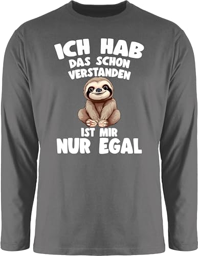 Langarmshirt Herren Langarm Shirt - Ich hab das Schon verstanden ist Mir nur egal I Lustiger Spruch Faultier - 3XL - Dunkelgrau - lustige sprüche Sloth mit Tshirt Habe Motiv verstanden, von Shirtracer