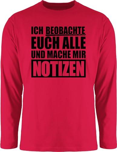 Langarmshirt Herren Langarm Shirt - Festival & Konzert - Ich beobachte euch alle - schwarz - L - Rot - Shirts sprüche Festivals Notizen Tshirt mit Spruch konzerte und Mache Longsleeve lustige von Shirtracer