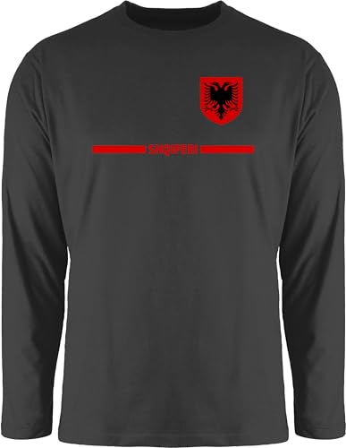 Langarmshirt Herren Langarm Shirt - Fußball EM WM - Albanien Trikot Wappen | Shqipëri mit Stolz | Albanisches Fan-Motiv - XL - Schwarz - Langarm,Shirt em24 Europameisterschaft Albania Tshirt Langarmshirt Herren Langarm Shirt - Fußball EM WM - Albanien Trikot Wappen | Shqipëri mit Stolz | Albanisches Fan-Motiv - XL - Schwarz - Langarm,Shirt em24 Europameisterschaft Albania Tshirt von Shirtracer