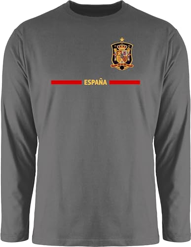 Langarmshirt Herren Langarm Shirt - Fußball EM WM - Spanisches Trikot Wappen | España mit Stolz | Spanien Fan-Motiv - L - Dunkelgrau - Langarm,Shirt em24 Europameisterschaft Spain Tshirt Langarmshirt Herren Langarm Shirt - Fußball EM WM - Spanisches Trikot Wappen | España mit Stolz | Spanien Fan-Motiv - L - Dunkelgrau - Langarm,Shirt em24 Europameisterschaft Spain Tshirt von Shirtracer
