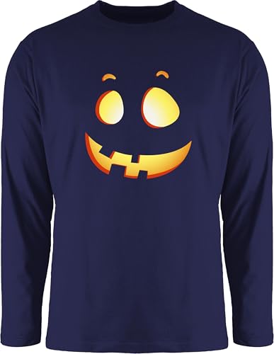 Langarmshirt Herren Langarm Shirt - Halloween - Kürbis Gesicht Geistergesicht Kürbisgesichte - 3XL - Navy Blau - Haloween Outfits Geist Tshirt t-Shirt lustig halowen Pumpkin Longsleeve t Helloween Langarmshirt Herren Langarm Shirt - Halloween - Kürbis Gesicht Geistergesicht Kürbisgesichte - 3XL - Navy Blau - Haloween Outfits Geist Tshirt t-Shirt lustig halowen Pumpkin Longsleeve t Helloween von Shirtracer