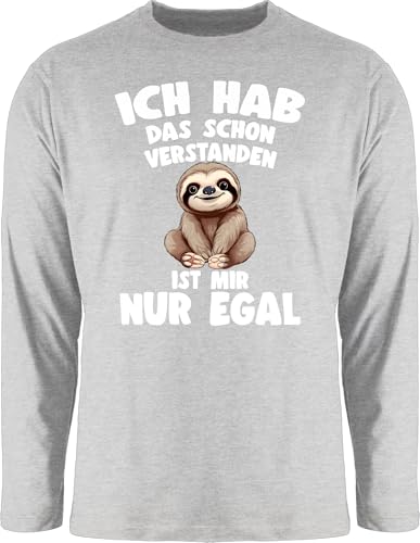 Langarmshirt Herren Langarm Shirt - Ich hab das Schon verstanden ist Mir nur egal I Lustiger Spruch Faultier - 3XL - Grau meliert - lustige sprüche Sloth mit Tshirt Habe Motiv verstanden, von Shirtracer