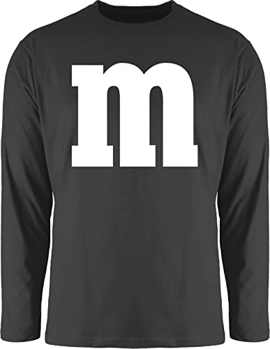Langarmshirt Herren Langarm Shirt - Karneval Fasching - Gruppen M und M Aufdruck I M&M Kostüm Gruppe I MundM & M I MM I Fastnacht I Fasnacht I Fasnet - XXL - Schwarz - Faschings Oberteile Karnevals von Shirtracer