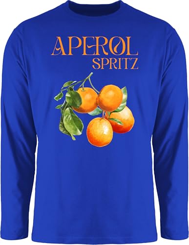 Langarmshirt Herren Langarm Shirt - Karneval & Fasching - Aperol Spritz Orangen Aperol Kostüm I - L - Royalblau - Faschings Oberteile Karnevals Oberteil faschingsshirt fassenacht Shirts von Shirtracer