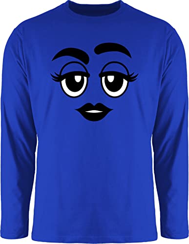 Langarmshirt Herren Langarm Shirt - Karneval & Fasching - Gruppen Kostüm M und M Gesicht m&m Gesichter I M&M Mädchen I Fastnacht I Fasnacht I Fasnet - XXL - Royalblau - Faschings Oberteile von Shirtracer
