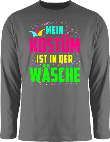 Langarmshirt Herren Langarm Shirt - Karneval & Fasching - Mein zu Kostüm ist in der Wäsche - 3XL - Dunkelgrau - Karneval- Oberteil Carnival t lustige Faschings Karnevals Fasching, Outfit Karneval. von Shirtracer