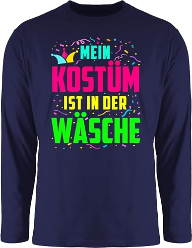 Langarmshirt Herren Langarm Shirt - Karneval & Fasching - Mein Kostüm ist in der Wäsche I Fastnacht I Fasnacht I Fasnet - XL - Navy Blau - Oberteil Faschings Oberteile Karnevals bunt Tshirt von Shirtracer