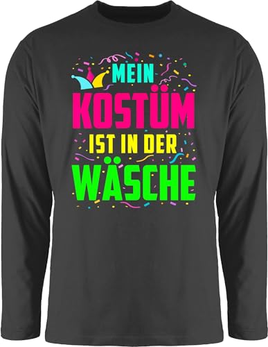 Langarmshirt Herren Langarm Shirt - Karneval & Fasching - Mein zu Kostüm ist in der Wäsche - XL - Schwarz - Langarmshirts Oberteil zum kostùm Erwachsene für Outfit kaneval Shirts Langarm-t-Shirt von Shirtracer