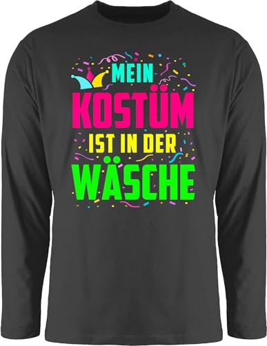 Langarmshirt Herren Langarm Shirt - Karneval & Fasching - Mein Kostüm ist in der Wäsche I Fastnacht I Fasnacht I Fasnet - XXL - Schwarz - Oberteil Faschings Oberteile Karnevals bunt Tshirt von Shirtracer