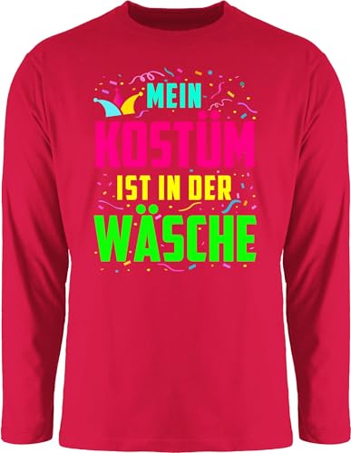 Langarmshirt Herren Langarm Shirt - Karneval & Fasching - Mein Kostüm ist in der Wäsche I Fastnacht I Fasnacht I Fasnet - XL - Rot - Oberteil Faschings Oberteile Karnevals bunt Tshirt sprüche von Shirtracer