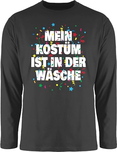 Langarmshirt Herren Langarm Shirt - Karneval & Fasching - Mein Kostüm ist in der Wäsche Konfetti I Fastnacht I Fasnacht I Fasnet - L - Schwarz - Karnevals t-Shirts Faschings Oberteile fassenacht von Shirtracer