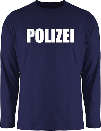 Langarmshirt Herren Langarm Shirt - Karneval & Fasching - Polizei I Polizeiuniform I Polizist I Polizeikostüm I SEK Polizistin I Police I SWAT - S - Navy Blau - Oberteil Faschings Oberteile von Shirtracer