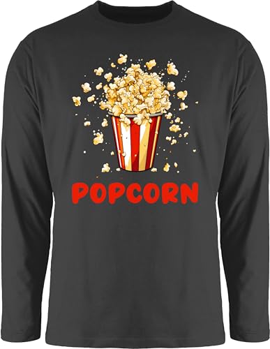 Langarmshirt Herren Langarm Shirt - & Fasching - Popcorn Fan I Popcornverkleidung Karneval I Filmliebhaber Pop Corn I Fastnacht I Fasnacht I Fasnet - L - Schwarz - Oberteil Faschings Oberteile von Shirtracer